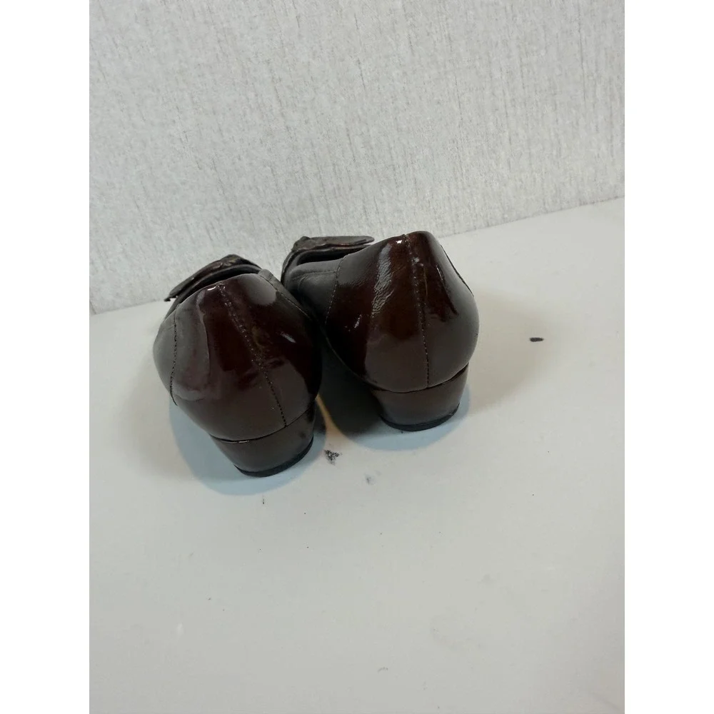Ros Hommerson Bonze Metallic Brown Low‎ Wedge Kitten Heel Shoes 7 medium